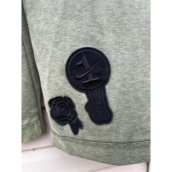 Nike Tech Small olive green Fleece Crewneck Black Rose sweatshirt unique - Picture 10 of 10